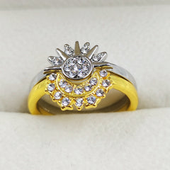 Sun And Moon Rings Couple Rhinestones Ring For Love Valentine's Day Jewelry