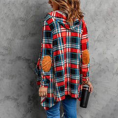 Women Check Shirt Loose Plus Size Jacket