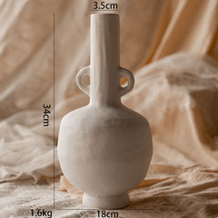 Creative Solitary Style Simple Ceramic Vase Living Room Dry Flower Arrangement Dining Table Bedroom Clay Pot Decoration Ornaments