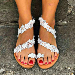 Rhinestone flowers plus size womens flat shoes