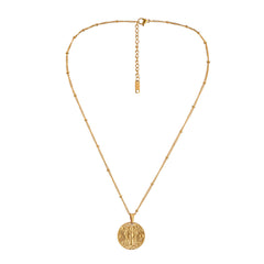 Stainless Steel Round Twelve Constellation Coin Relief Necklace