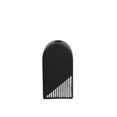 Black And White Striped Ceramic Dried Flower Vase Decorative Art Ornaments