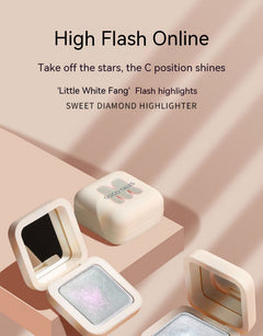 Small White Square High Light Contour Compact Glitter Face Brightening Mashed Potatoes