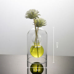 Vases Glass Vase Home Decor Room Decor Modern Wedding Decoration Hydroponic Flower Pot Double Glass Container Crafts Ornament