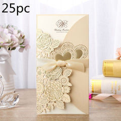 Embossed Vertical Ribbon Wedding Invitation Invitation