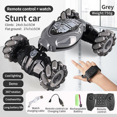 4WD RC Off Road Stunt Wheels Drift Car With Music Led Lights 2.4G Gesture Remote Control Spray 360 Rotating Climbing Car Toys