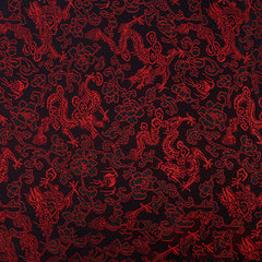 Multicolor Chinese Dragon Pattern Jacquard