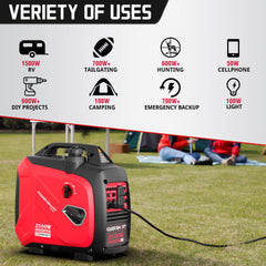 2500W Inverter Gas Generator w/ CO Alert HB5020C