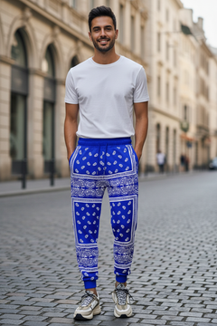 Men's 3D Bandana Print Track Pants - Paisley Streetwear Joggers - Slim Fit Athletic Sweatpants