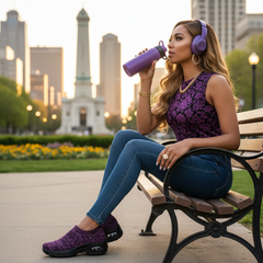 Air Cushion Sport Shoe | Dark Purple Comfortable Full-Support Insole Athletic Sneaker